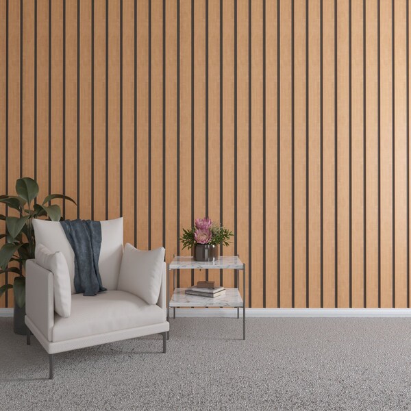Ekena Millwork 94H x 3/8T Adjustable Wood Slat Wall Panel Kit w/ 4W Slats, Cherry contains 11 Slats SWW55X94X0375CH - main